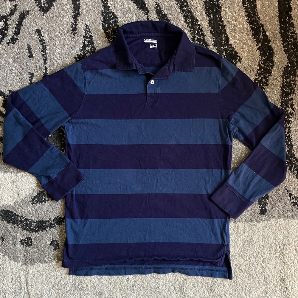 GAP Navy and Blue Striped Polo Shirt